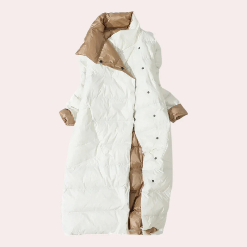 Maximilian: Two-tone oversized puffer coat