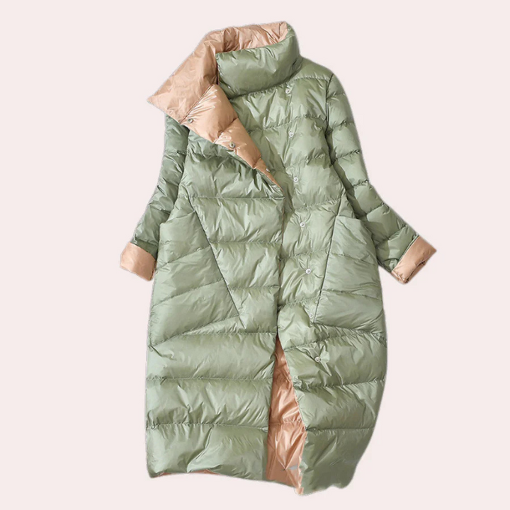 Maximilian: Two-tone oversized puffer coat