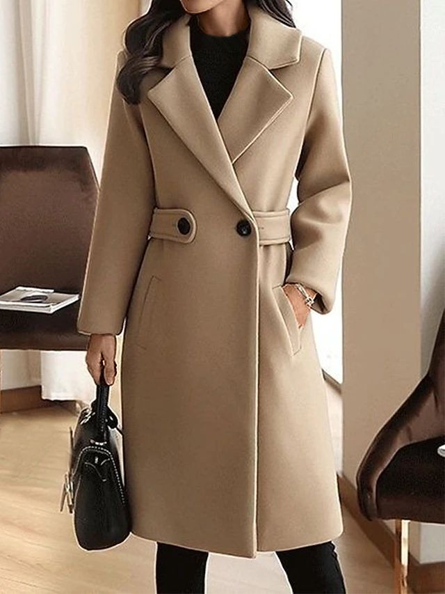 Anna's Classic Women's Coat – With Belt & Buttons