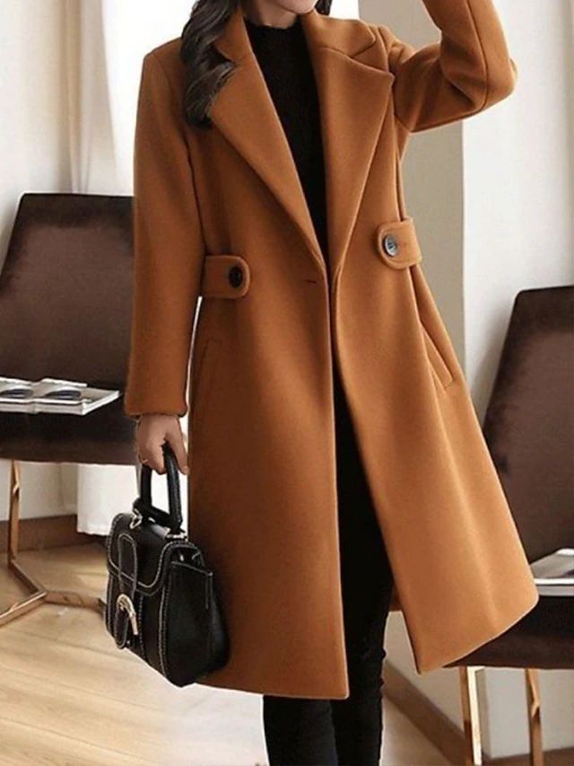 Anna's Classic Women's Coat – With Belt & Buttons