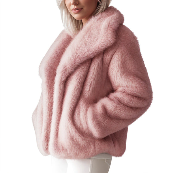 Fluffy faux fur jacket - elegant winter fashion from Emma
