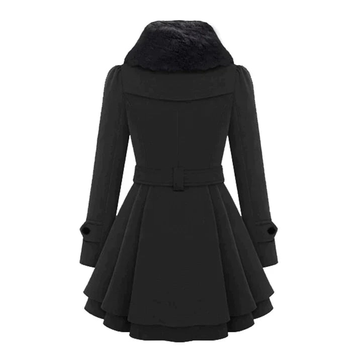 Karl's Elegant Coat – Double Breasted & Faux Fur Collar