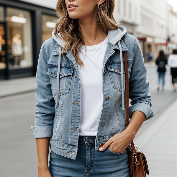 Max' Casual Denim Hooded Jacket