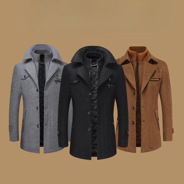 Leon Double Breasted Men's Peacoat