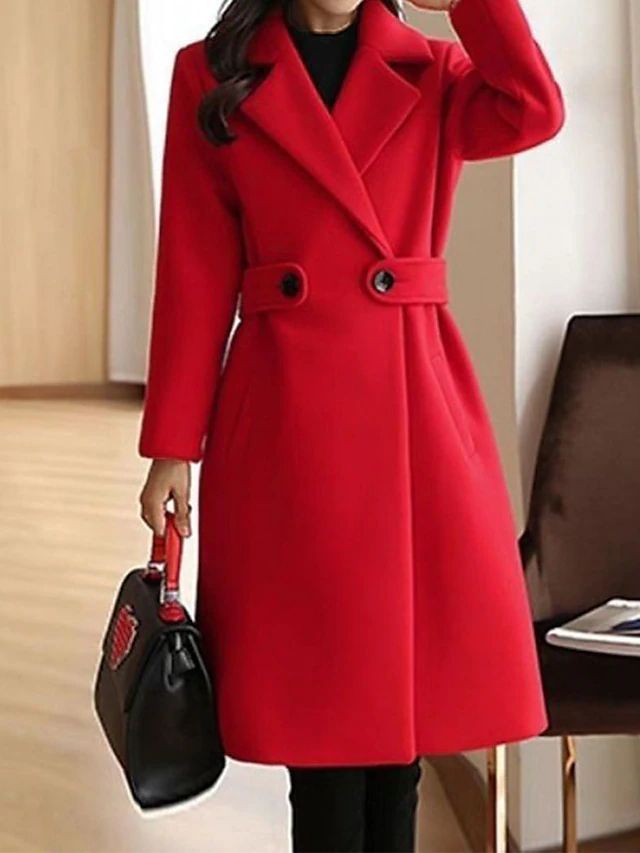 Anna's Classic Women's Coat – With Belt & Buttons