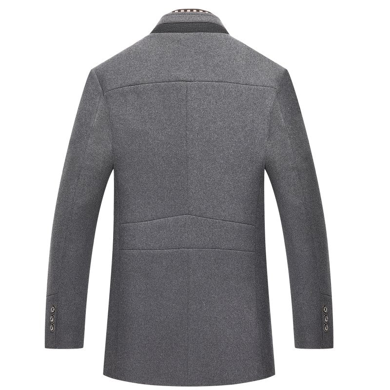 Jonas | Men's Mandarin Collar Mid-Length OverCoat