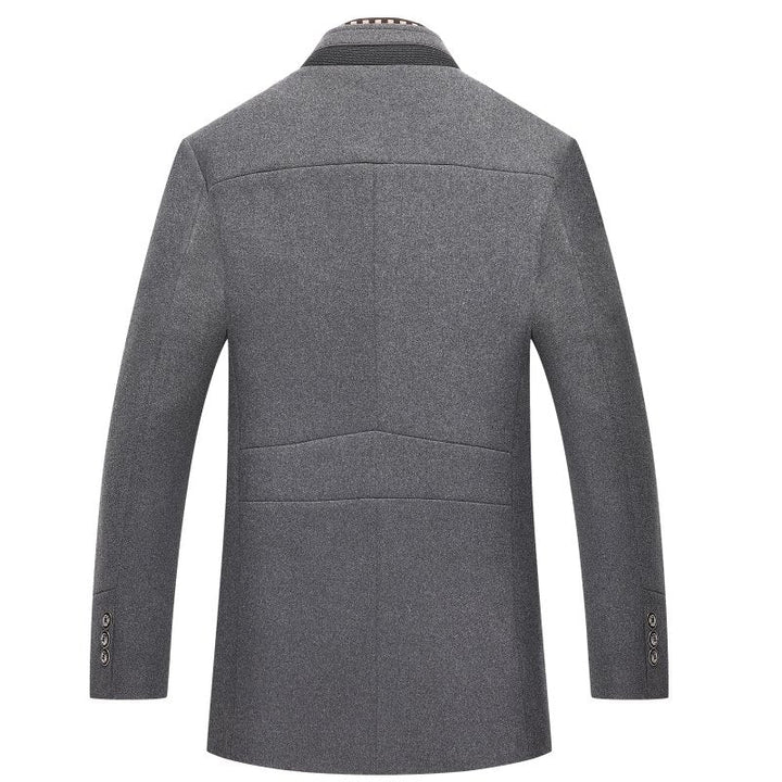 Jonas | Men's Mandarin Collar Mid-Length OverCoat