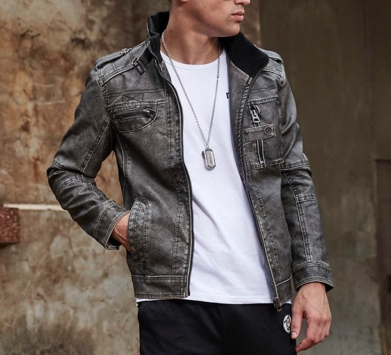 Luke | Men's slim-fit biker jacket