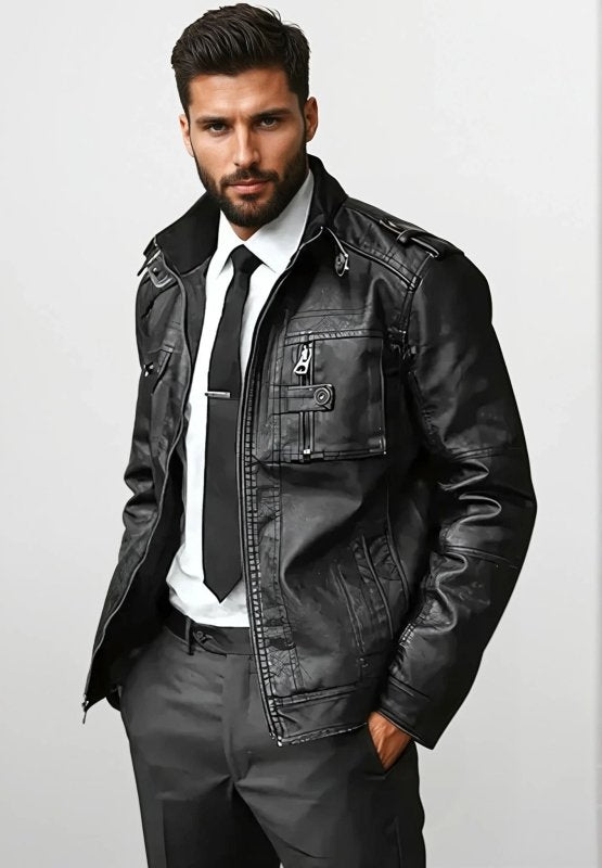 Luke | Men's slim-fit biker jacket